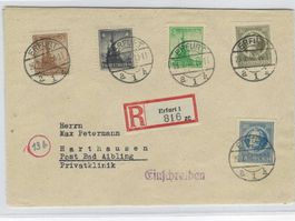 ALLIIERTE BESETZUNG SBZ/ THÜRINGEN R.BRIEF MIT AK STEMPEL