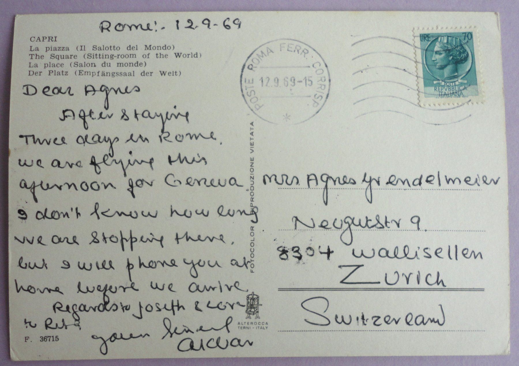 Cartes postales: Capri - La piazza – D'occasion à Fétigny par Billy2miny 1