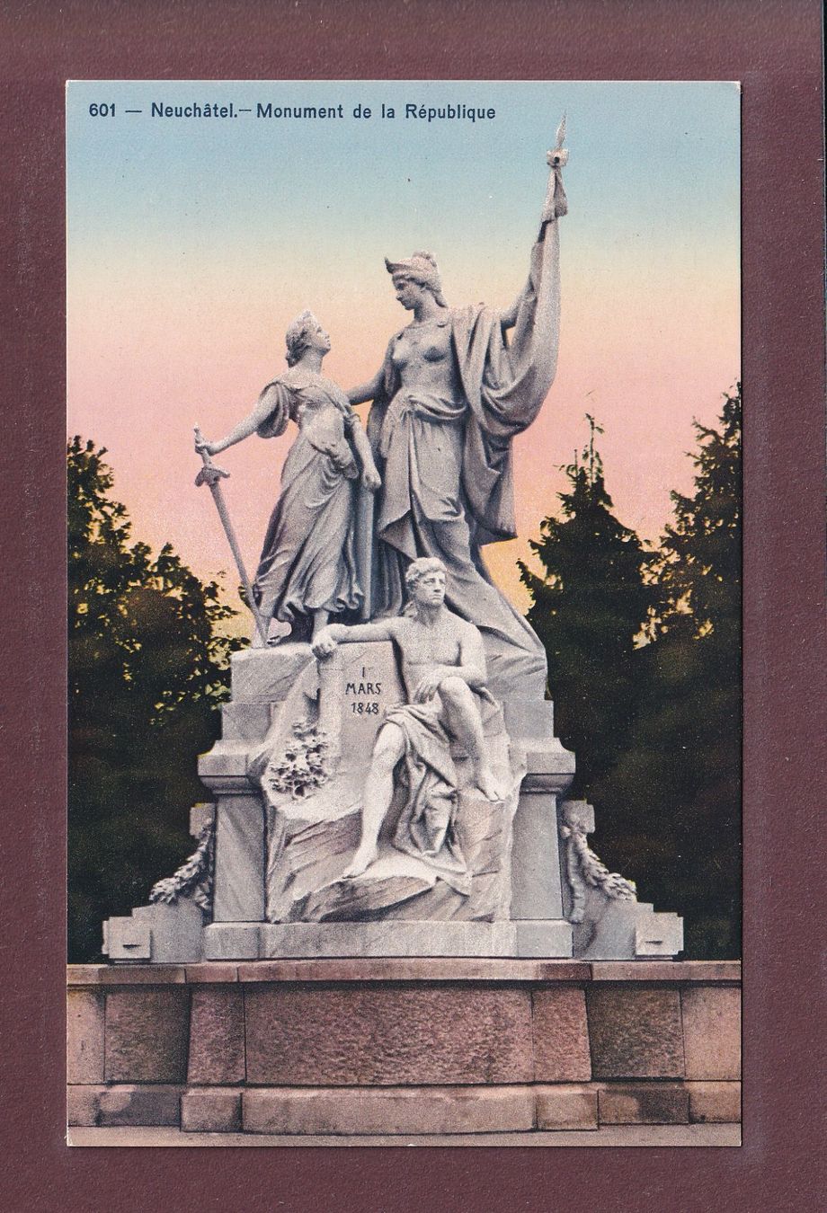 Ansichtskarten: NEUCHÂTEL - Monument de la République – Gebraucht aus Pully von nicecards