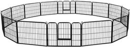 Welpenauslauf 16 Panele 60 cm Metall Welpengitter Zaun