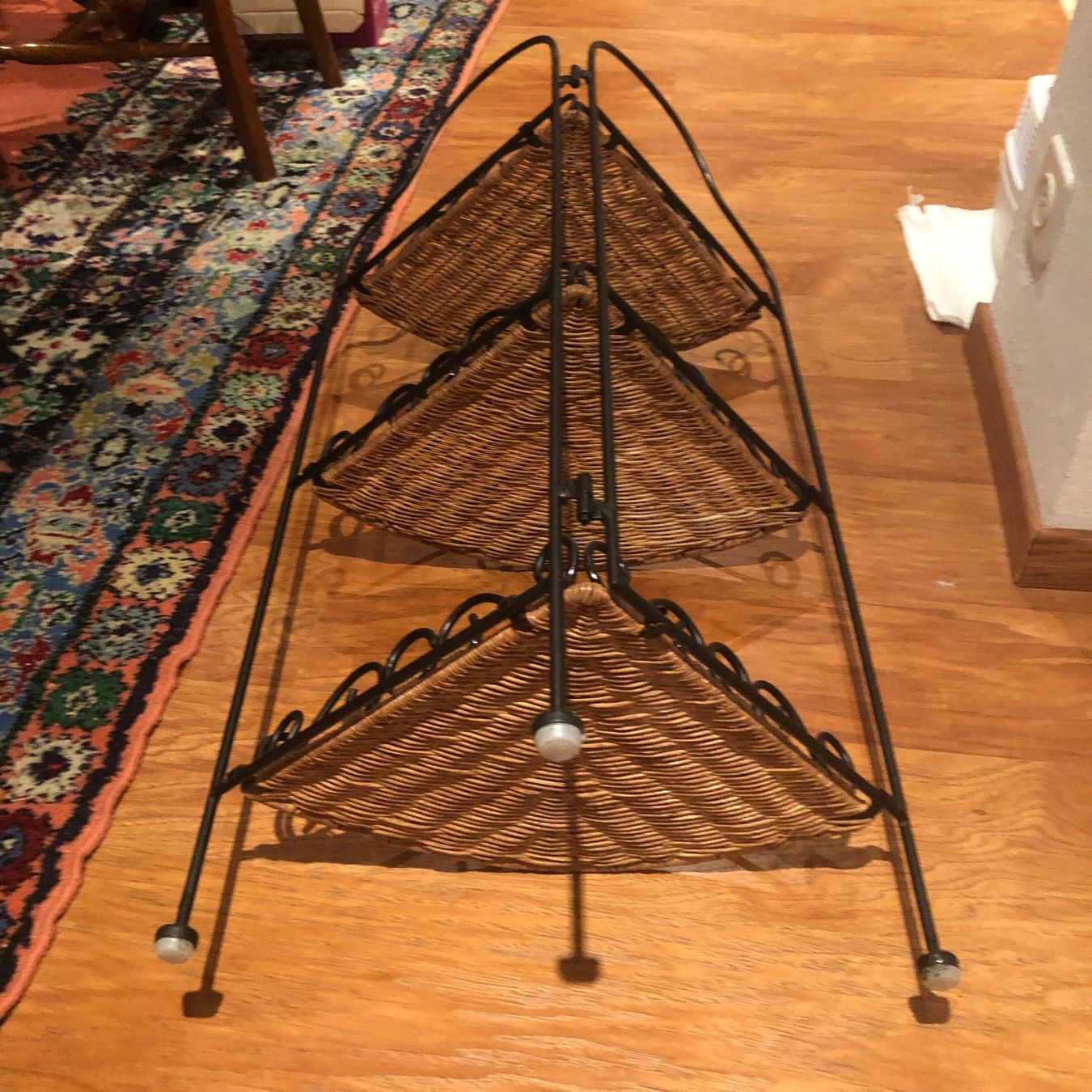 Regale: Etagère d'angle vintage en osier et fer forgé – Gebraucht aus thonex von begochiqui 6