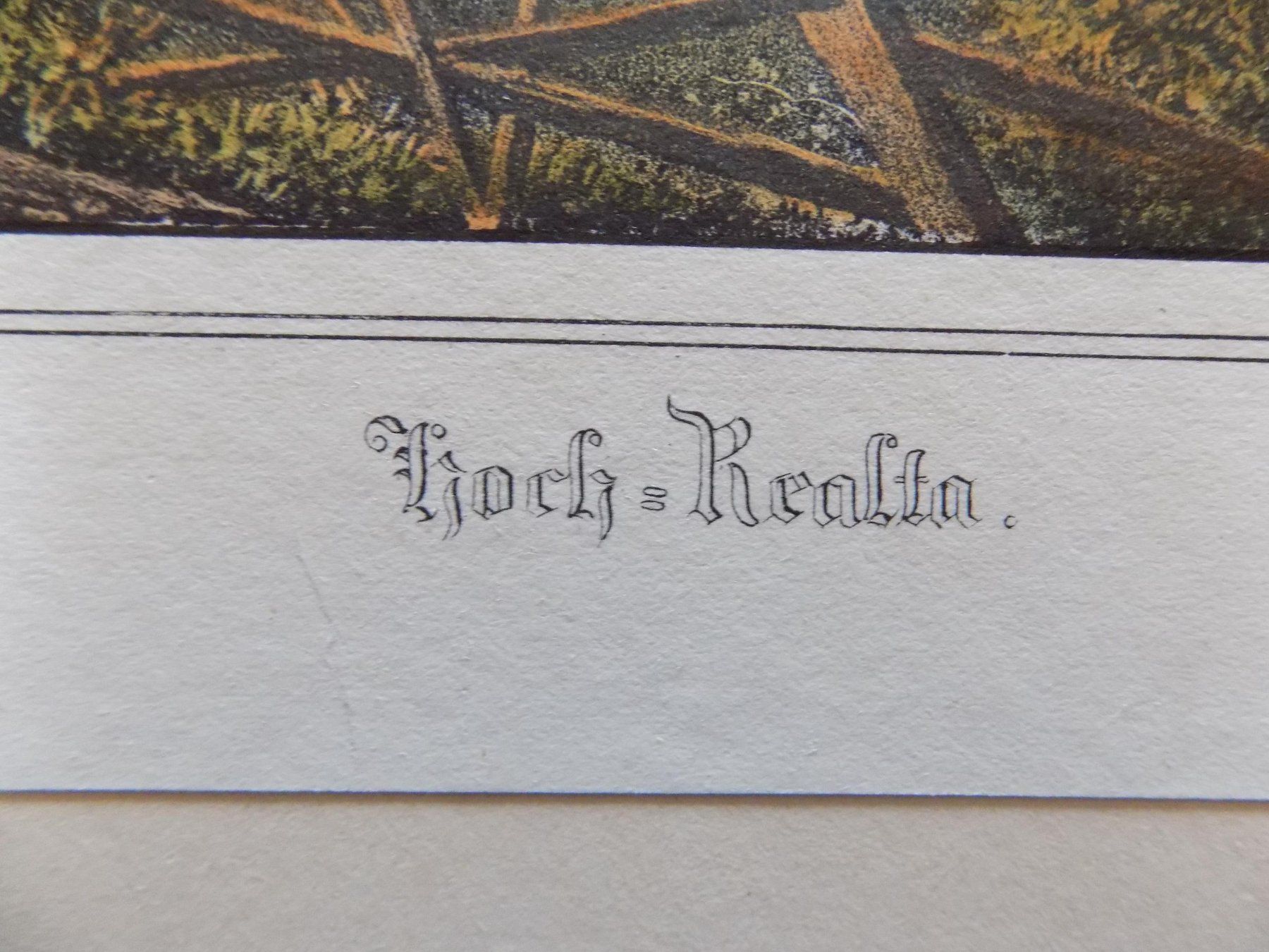 Stiche: Hoch Realta kolorierte Lithographie – Gebraucht aus Risch von Antikfee 2