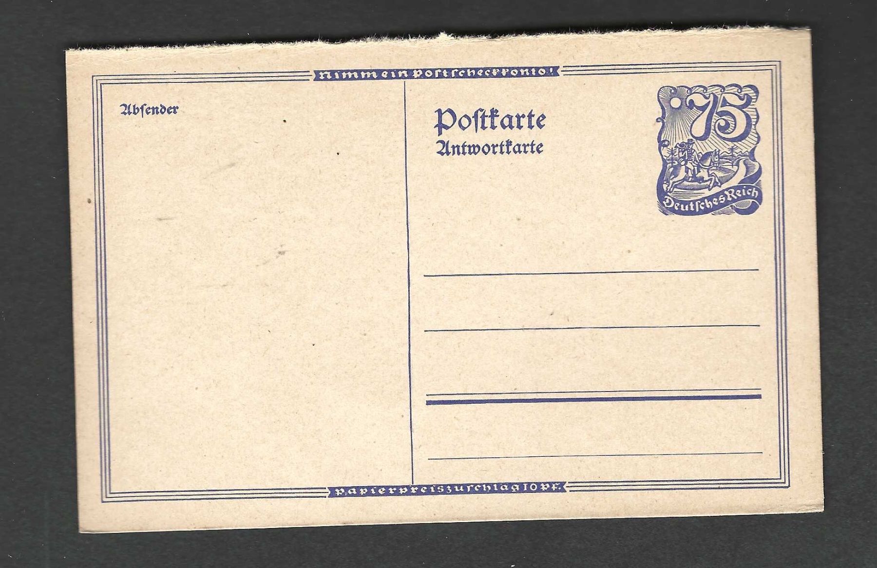 Alle Briefmarken: Deutsches Reich 1 Postkarte – Neu (gemäss Beschreibung) aus Koblenz von Markenhimmel