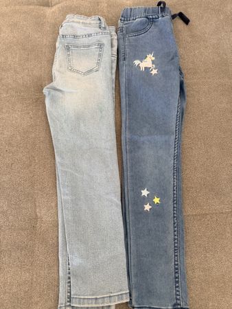 Lot de 2 Jeans Fille, Taille 122/128 et 128