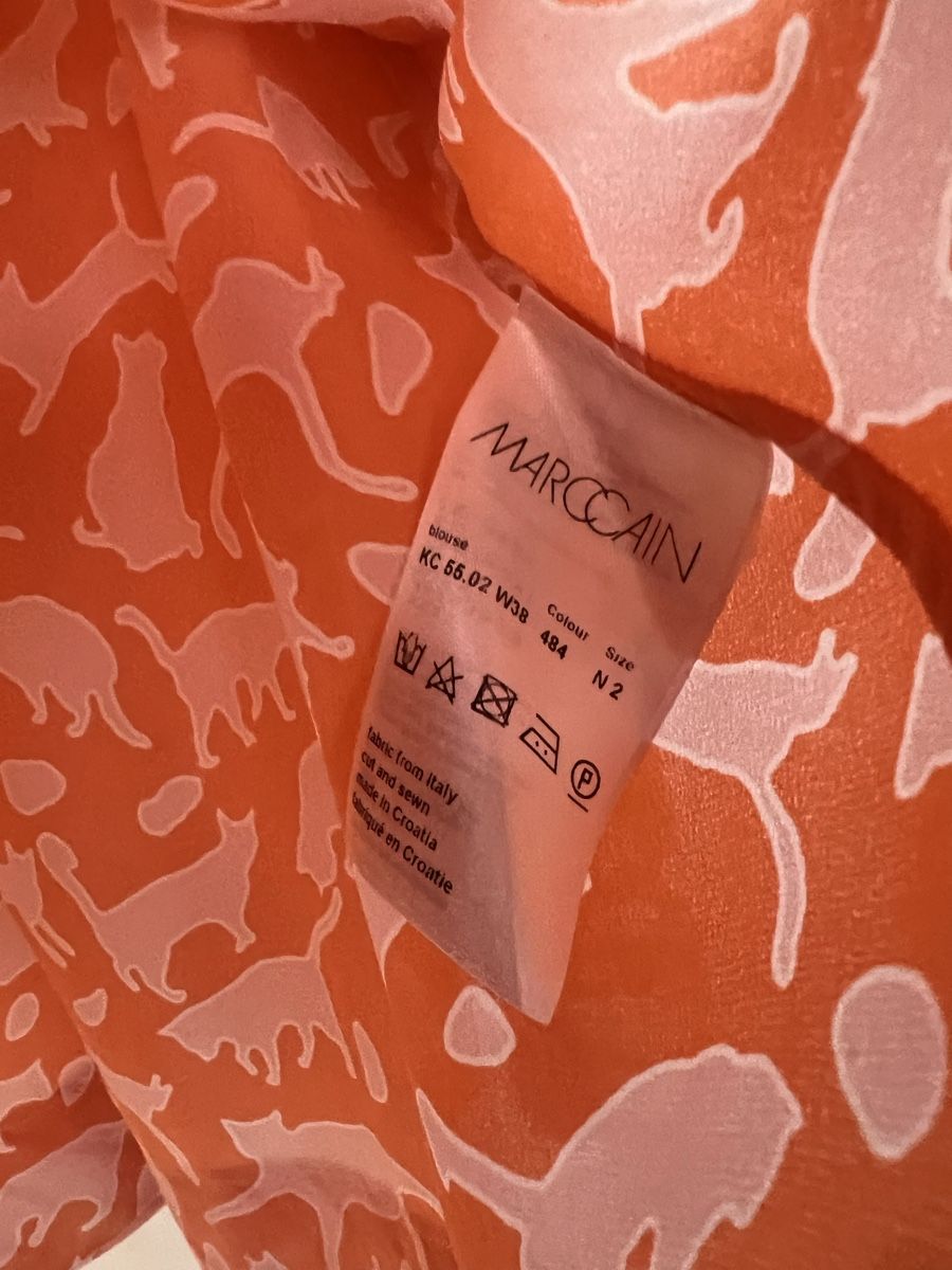 Marc Cain Blusen: Bluse Marc Cain, Gr. 36, orange rosa Katzen – Gebraucht aus Solothurn von Brini06 3