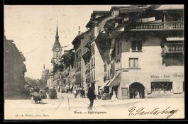 AK Bern, Blick in die Spitalgasse, 1900