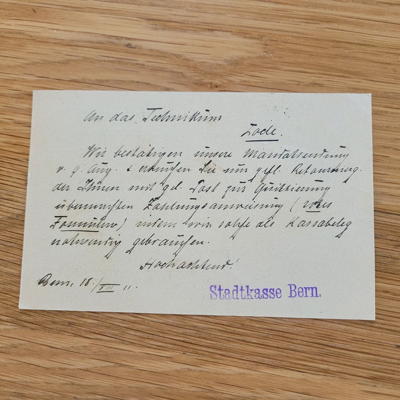 Cartoline postali: GS Le Locle Bern 1911 – Usato da Biel/Bienne venduto da Destockweb 1