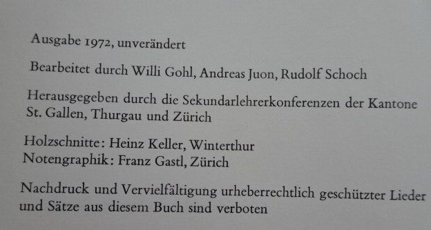 Libri: Schweizer Singbuch Oberstufe Ausgabe 1972 – Usato da Wetzikon ZH venduto da strubeli024 1