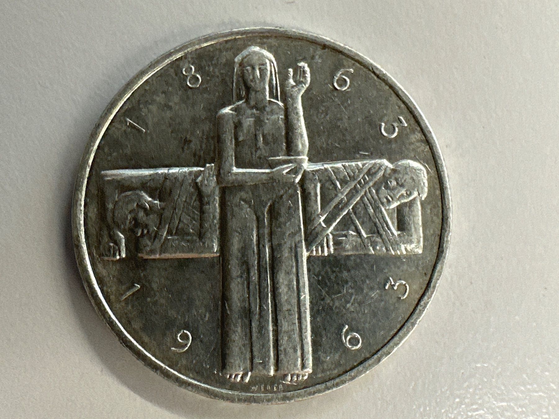 Tutti le monete: 5 Fr. Silber Schweiz Rotes Kreuz 1963 – Usato da Herisau venduto da herau