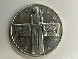 5 Fr. Silber Schweiz Rotes Kreuz 1963