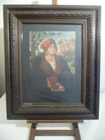 MÄDCHEN AM LESEN - KUNSTDRUCK HINTER GLAS