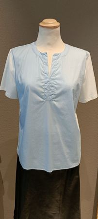 Navyboot Sommerbluse Gr. 38 Hellblau/Weiss