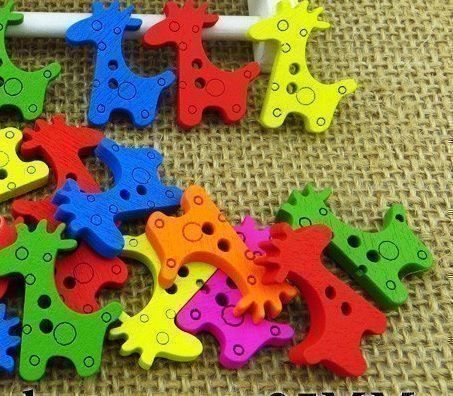 Bottoni: 50x Giraffen Knöpfe Holz Deko – Nuovo e nell'imballaggio originale da Vogelsang AG venduto da miinlade