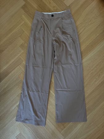 Zara Damen Hose Wide Leg Beige Gr. XS
