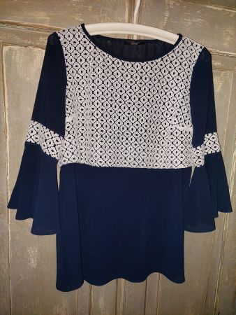 agua . Bluse blau/eggshell M