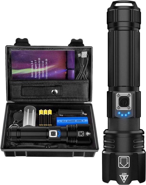 MVIOCS Mini LED-Taschenlampen Set - 8 Stück Mit 9 LEDs, Fluoreszierend, Für Camping & Notfall