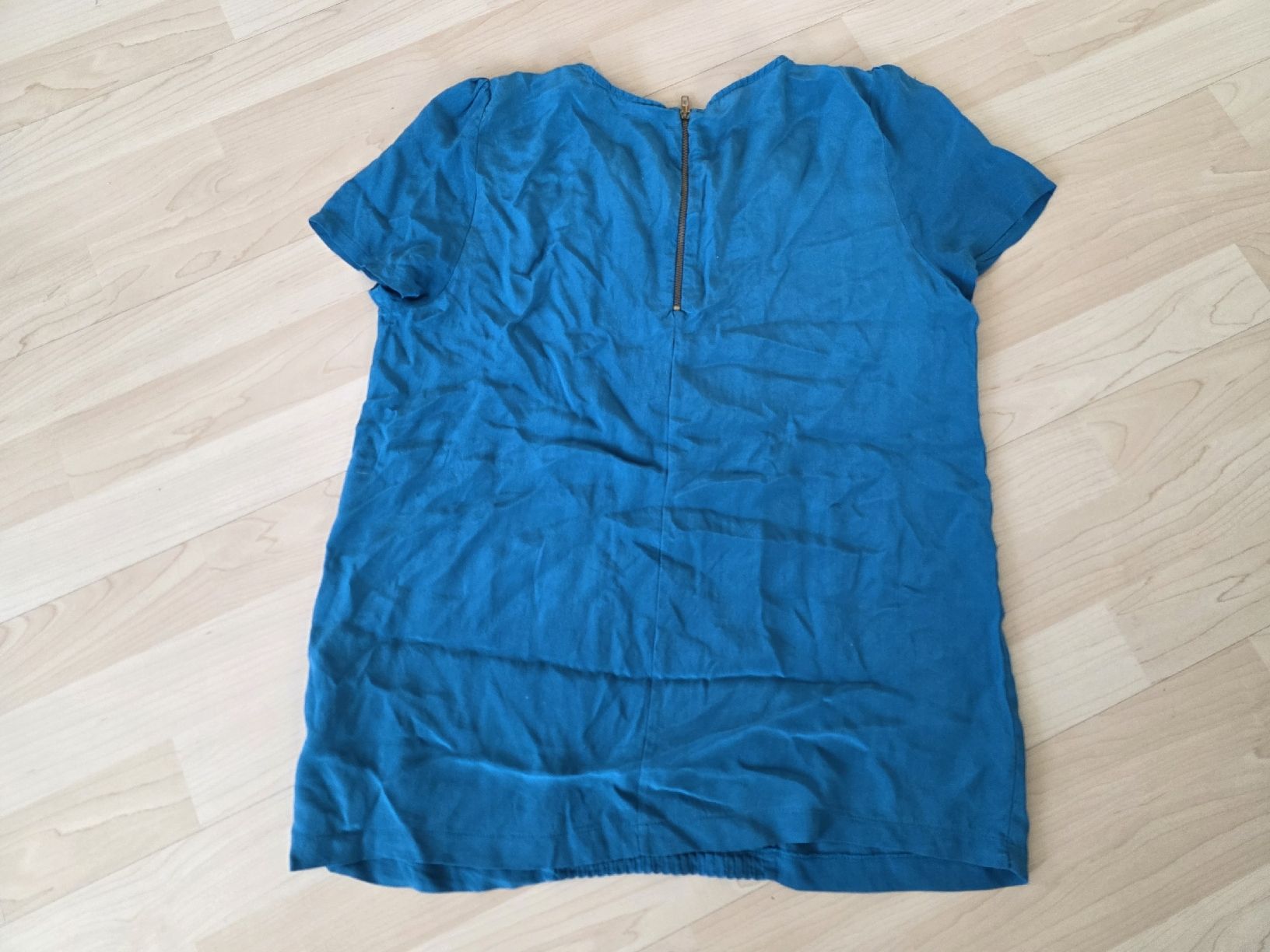 Zara Camicette: Seidenbluse von Zara, petrolfarbig, S/M – Usato da Suhr venduto da andreas_2008 2
