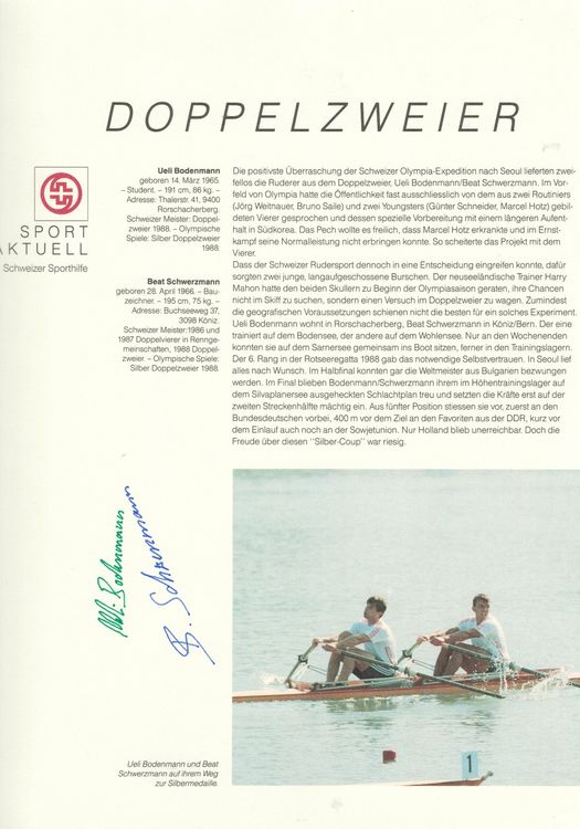 Autogramm von Ueli Bodenmann & Beat Schwerzmann Kaufen auf Ricardo