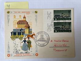 Tag der Briefmarke 1947 mit Stempel 7.7.1947 Luzern