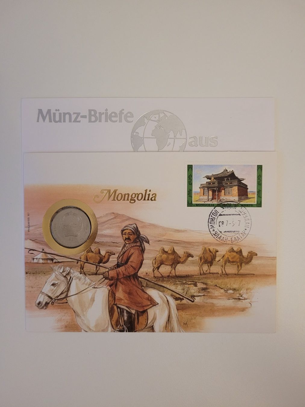Tutti le monete: Mongolei 1987 Münzbrief mit Beschrieb – Usato da Inwil venduto da Flower2325