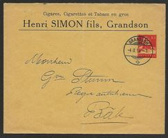 1915  10 Rp. Ganzsachen Brief von Basel