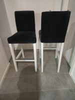 Tabourets de bar élégants en velours noir - lot de 2.