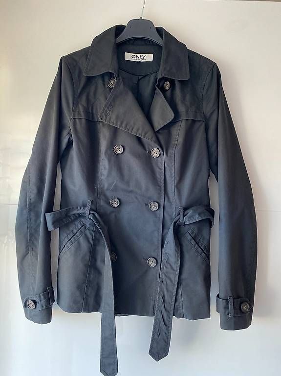 Cappotti: Trenchcoat, Damen, Only, Grösse S, dunkelblau/anthrazit – Usato da Zürich venduto da nad_7gzh