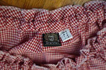 Trachtenbluse Dirndlbluse - OS Trachten - rot kariert 36