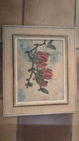 Oelbild Blumenmotiv signiert mit Holzrahmen alt