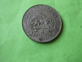 British East Africa 1925, 1 Shilling - Löwe  Silber .250