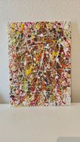 Tableau abstrait unique, peinture acrylique multicolore, ...