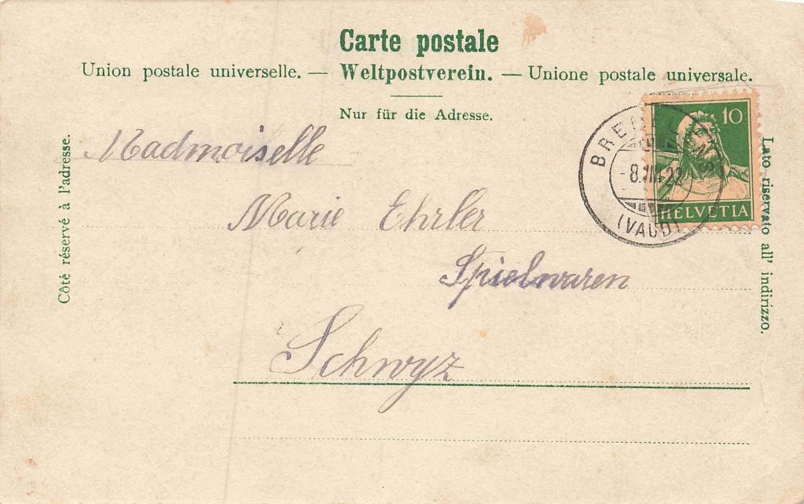 Cartoline postali: Bremblens – Usato da Schwyz venduto da Seffi56 1