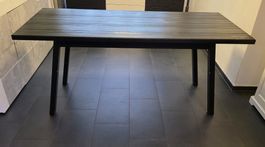 Esstisch schwarz Holz Lamellen gebraucht
