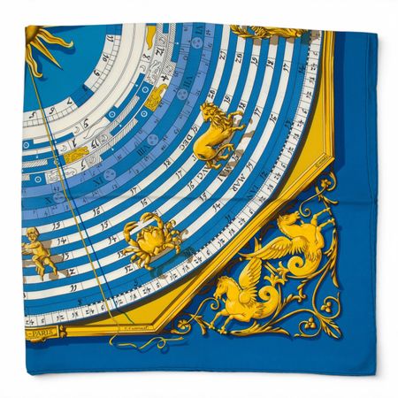 Hermès Carré "Dies et Hore" blau