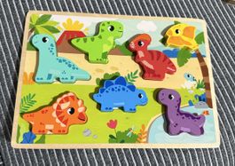 Dino Holzpuzzle - Lernspass für kleine Entdecker!