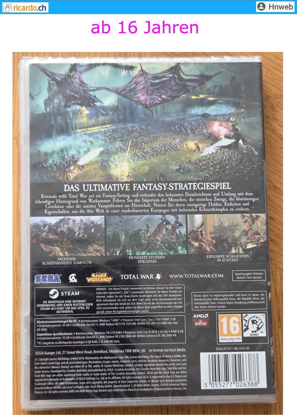 Sega Giochi: PC-Spiel: TOTAL WAR WARHAMMER – Nuovo e nell'imballaggio originale da Kaisten venduto da Hnweb 1