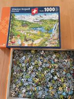 Puzzle 1000 Teile, Schweizer Bergwelt, Wimmelpuzzle