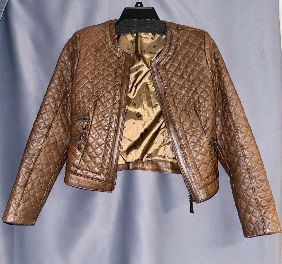 Giacche: Elegante Lederjacke im Steppdesign, Grösse S – Usato da Winterthur venduto da LenaT. 1