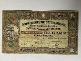 Seltene 5 Franken Note von 1949
