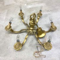 Vintage Kronleuchter, 6-flammig, aus Messing