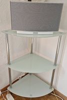 Elegantes Eckregal aus Glas 3 Etagen