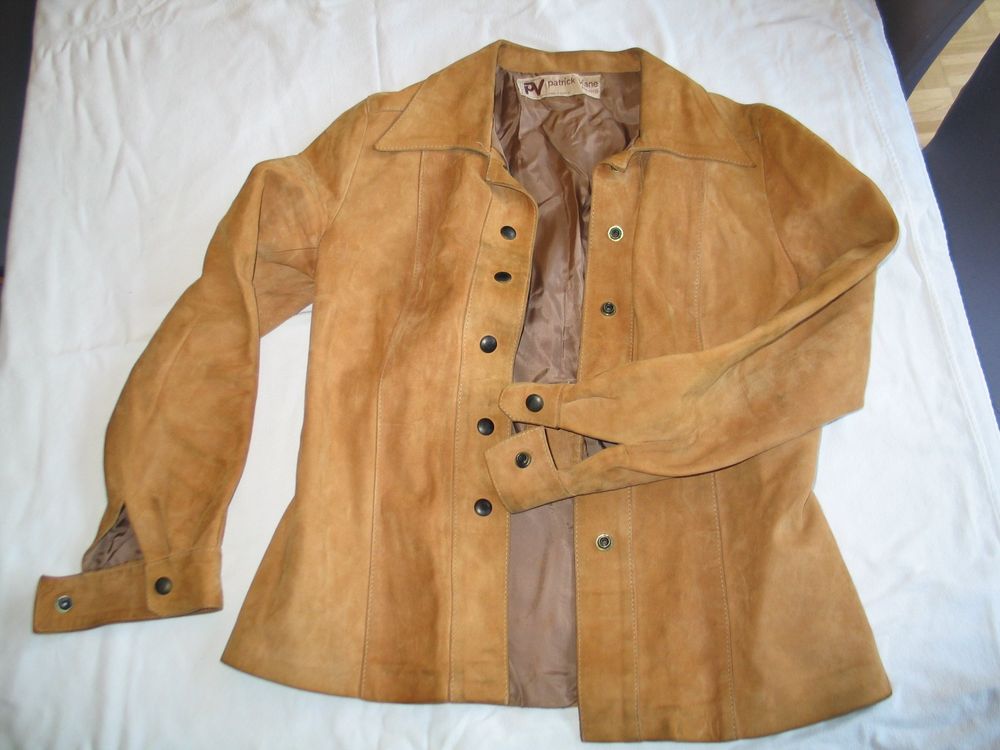 Manteau Long En Cuir Patrick Viane Paris - Taille M/L, Noir, Occasion Très Bon état (lavé)