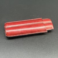 Étui à cigares Lubinski cuir rouge pour 2 cigare