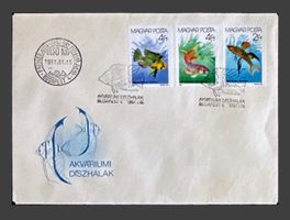 Enveloppe premier jour Budapest 1987 poissons aquariophiles