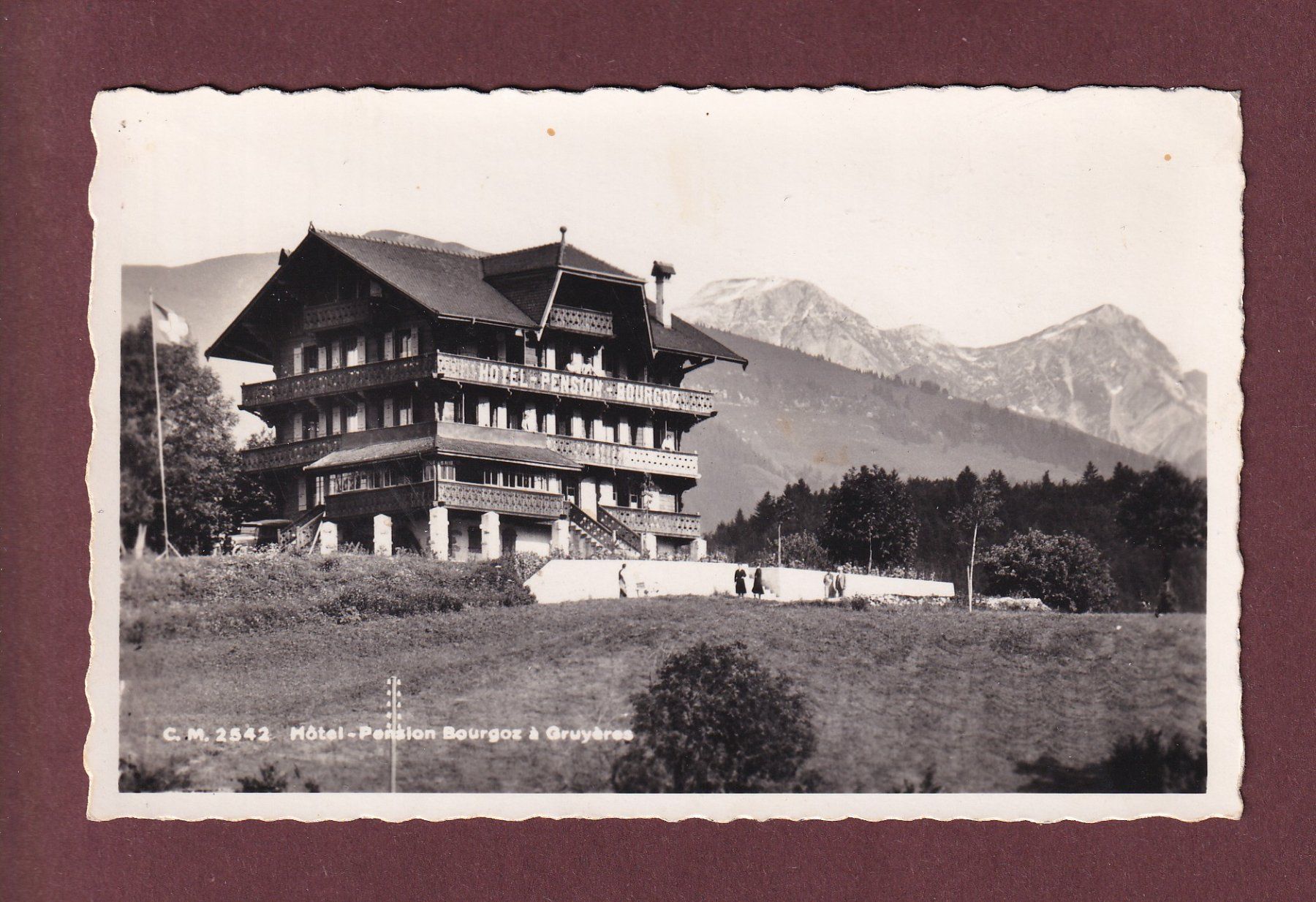 Ansichtskarten: GRUYERES - Hôtel Bourgoz – Gebraucht aus Pully von nicecards