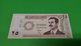 Originale Irakische Banknote 25 Dinar - Saddam Hussein!