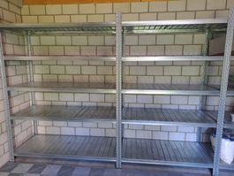Industrie Steckregal, Schwerlastregal mit Metallböden 2 Stk.