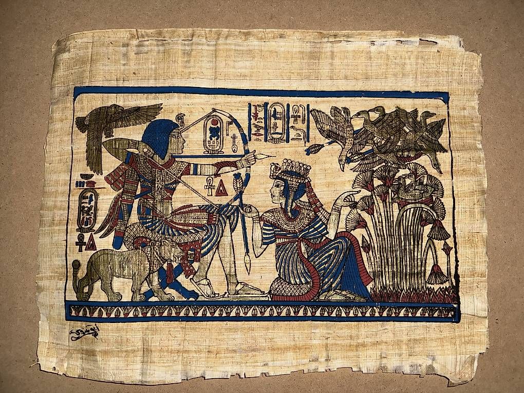 Dipinti: Dipinto su papiro egiziano – Nuovo (secondo la descrizione) da Ascona venduto da Ronnigo