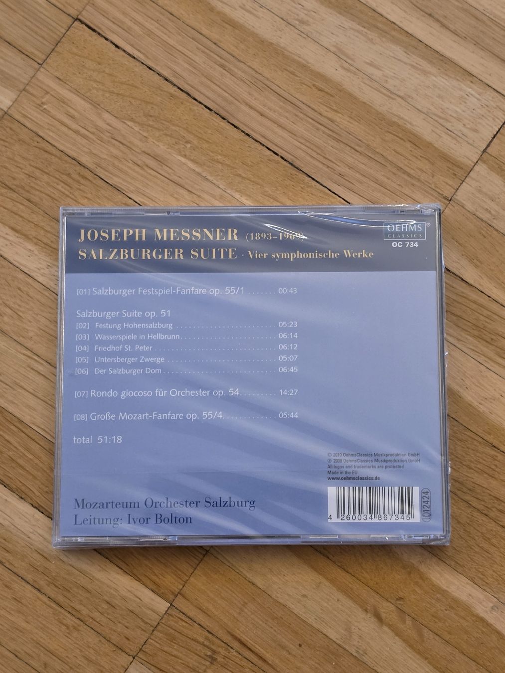 CDs: Neue CD: Joseph Messner: Salzburger Suite u.a. – Neu und originalverpackt aus Aesch BL von immon 1