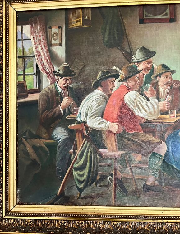 Emil Rau Die Verehrer, Gemälde, Öl auf Leinwand Kaufen auf Ricardo